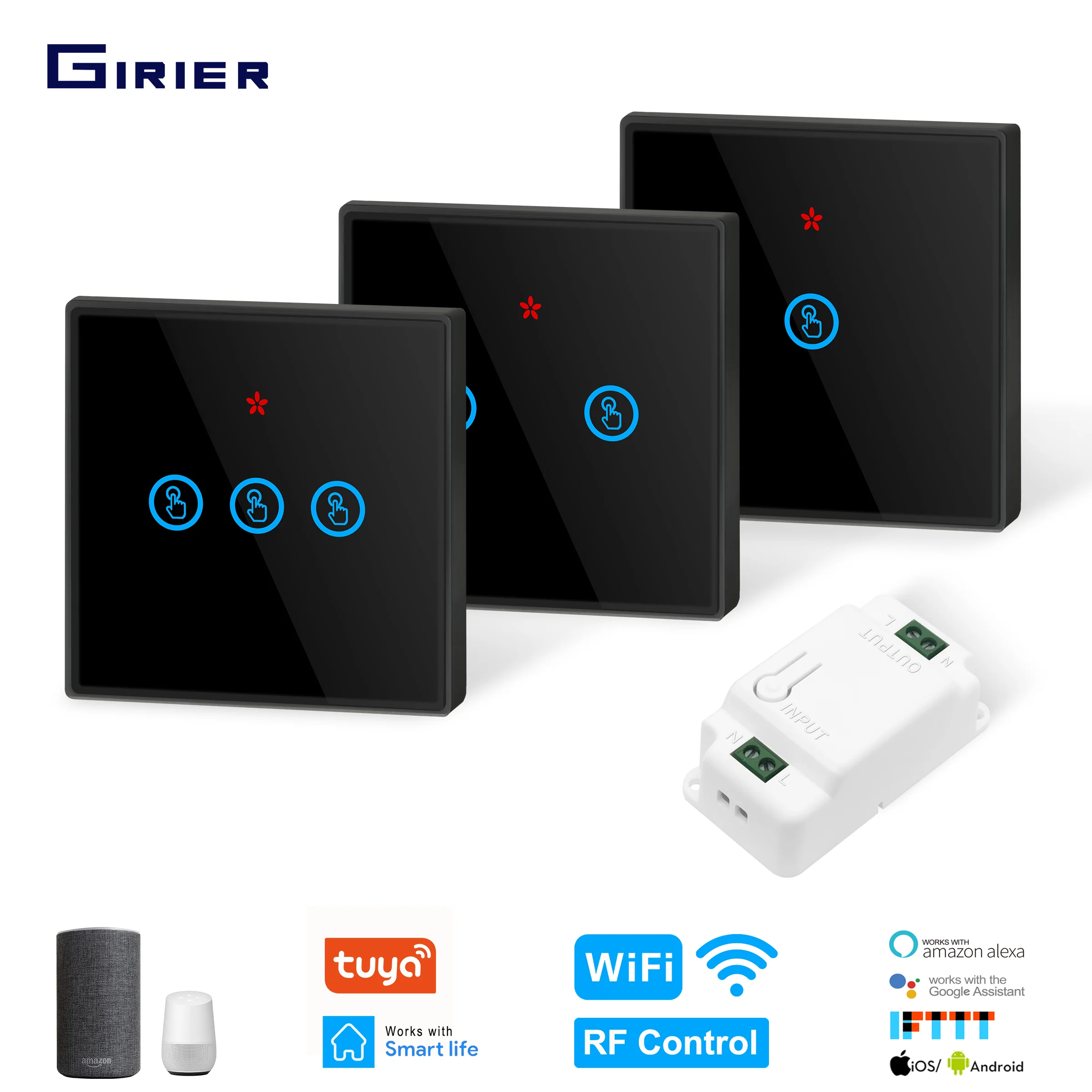 Wifi умный DIY светильник переключатель 433 МГц RF переключатель стеклянная Сенсорная Панель Умный дом Модуль Автоматизации поддержка Alexa Google Home ... Wifi умный DIY светильник переключатель 433 МГц RF переключатель стеклянная Сенсорная Панель Умный дом Модуль Автоматизации поддержка Alexa Google Home ...