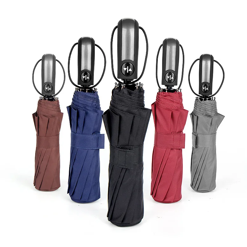 

Basic Travel Rain Umbrella 10K 3 Folding Automatic Open Close Windproof Water-Resistant Foldable Umbrella