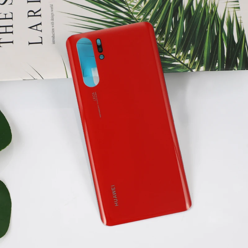 P30Pro стеклянный чехол на заднюю крышку для Huaiwei P30 Pro задняя дверь ремонт замена батарея чехол+ наклейка клей - Цвет: Красный