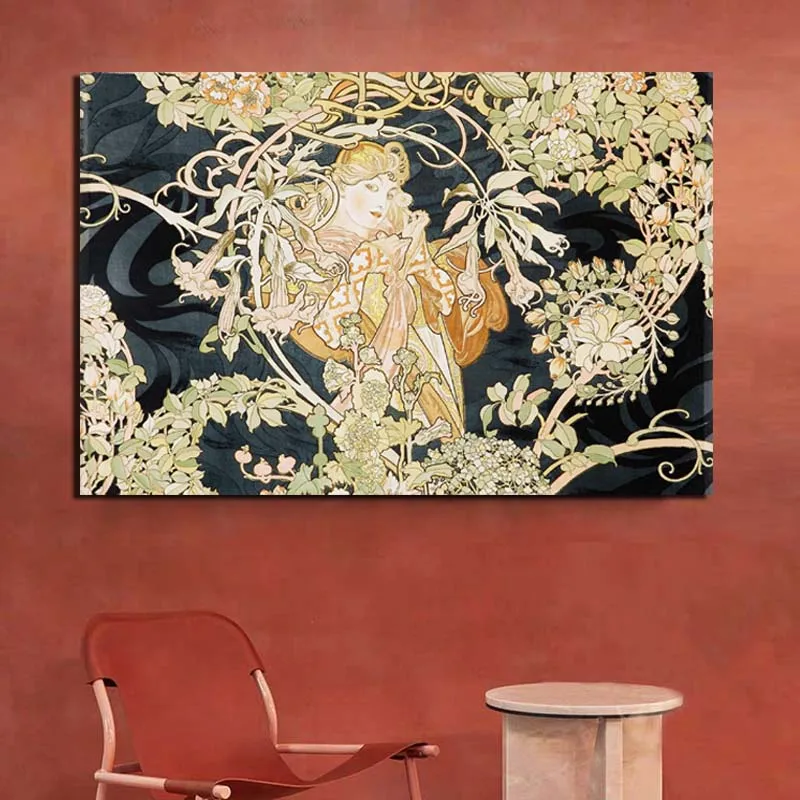Alphonse Maria Mucha Рисунок живопись обои напечатанная Картина на холсте гостиная домашний декор Современная Настенная живопись маслом плакат
