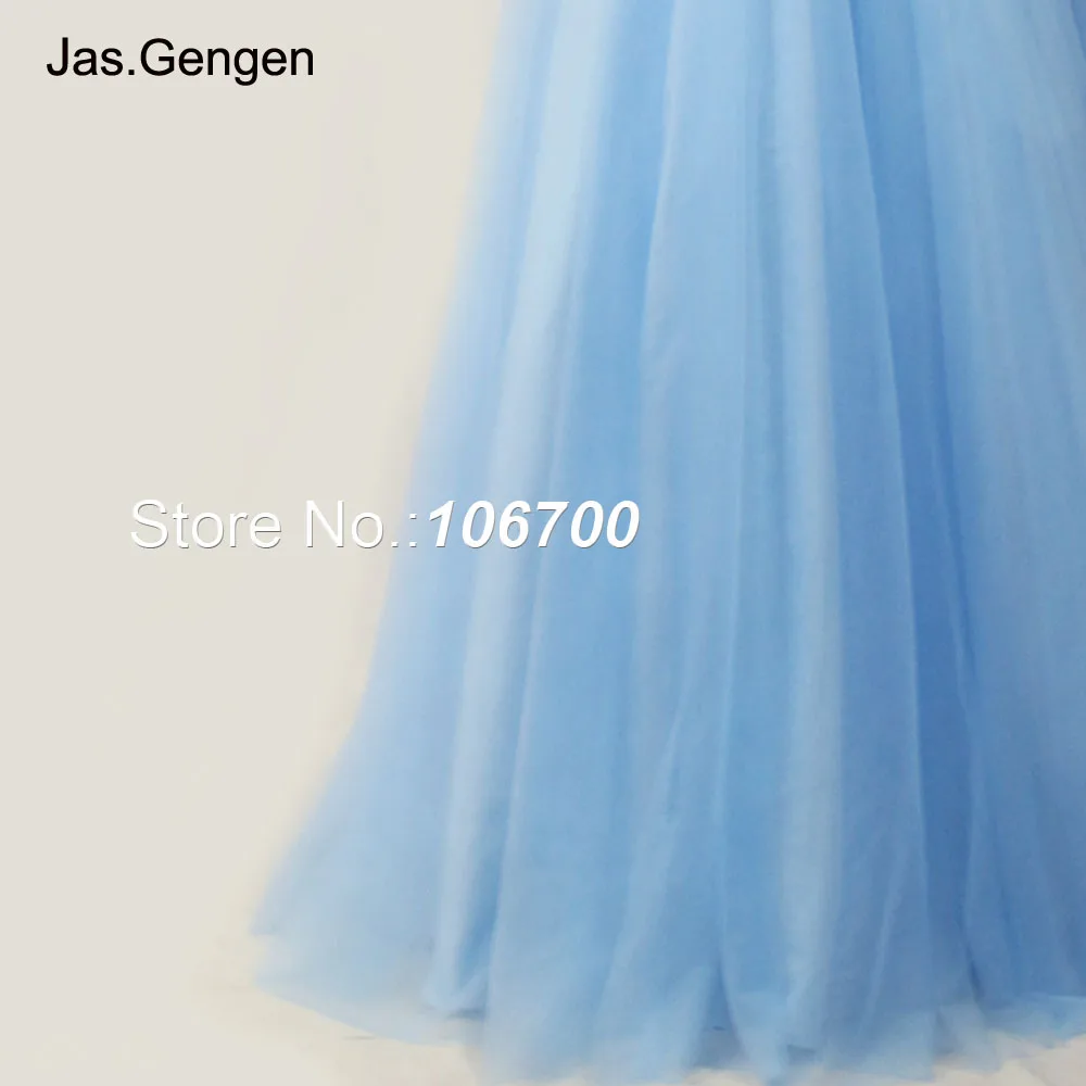 light blue Цельнокроеное потрясающее вечернее платье с длинным шлейфом с вышивкой и кружевами, рукав три четверти, с открытыми плечами, свадебные Выпускные вечерние платья, новинка - Цвет: light blue