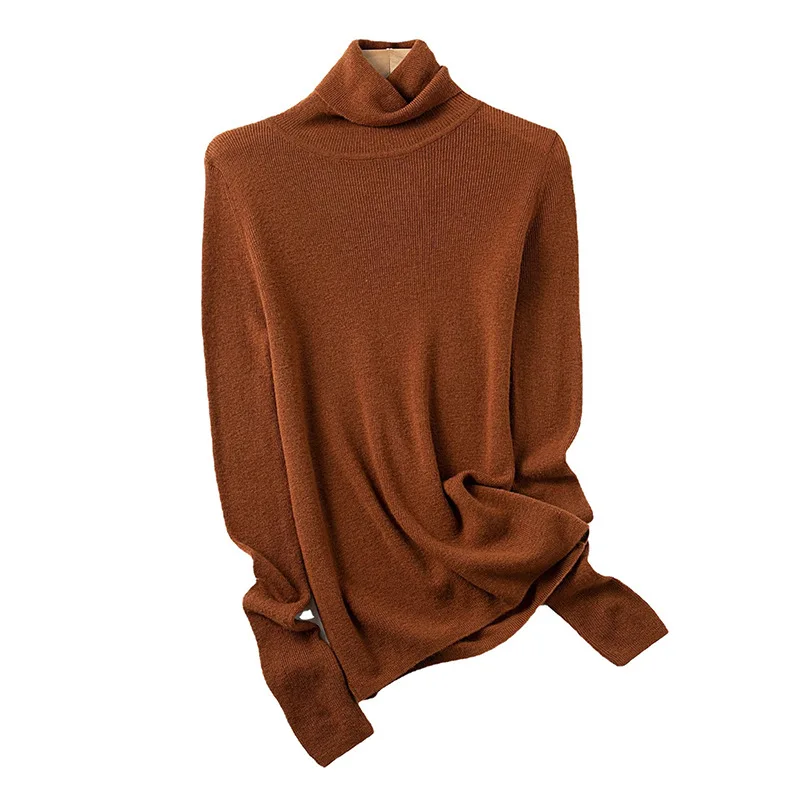 oversized sweaters 100% Wool Women Turtleneck Sweater 2021 Autumn Fall Winter Warm Soft knitted Pullover Femme Clothes Cashmere Thin Sweaters Tops black cardigan Sweaters