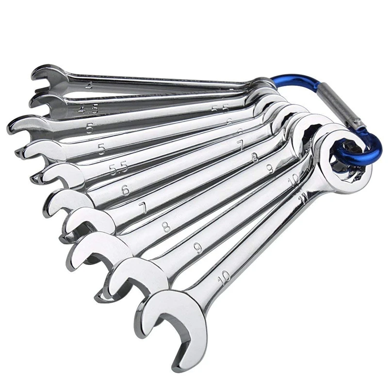 

10Pcs Mini Spanner Hand Tools Dual Use Portable Wrench Set Combination Repair Tools 4-11Mm