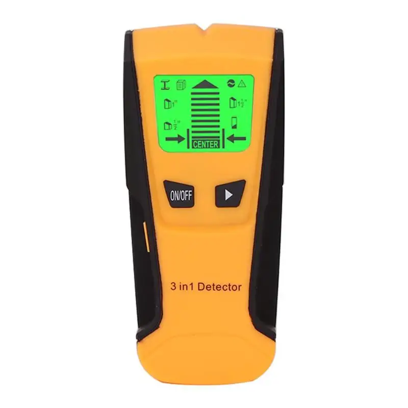3 в 1 ручной промышленный настенный детектор, электрическая коробка искателя, настенные детекторы, металлический деревянный кабель, провод, шпилька, искатель, настенный сканер - Цвет: Цвет: желтый