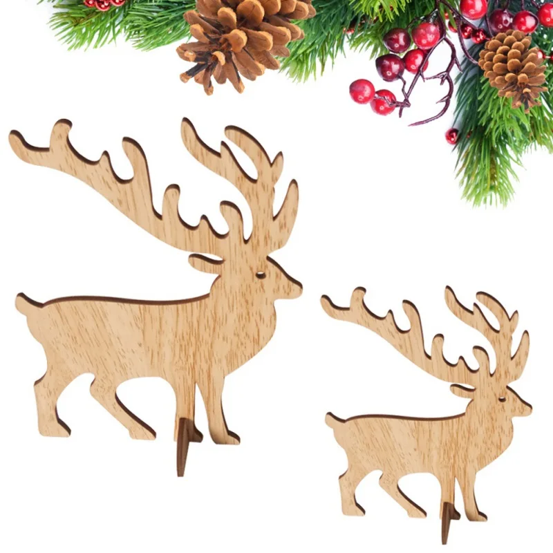 

DIY Assembly Reindeer Christmas Tree Ornaments Wooden Christmas Craft Desktop Decorations Kids Gift Holiday Party Decor Supplies