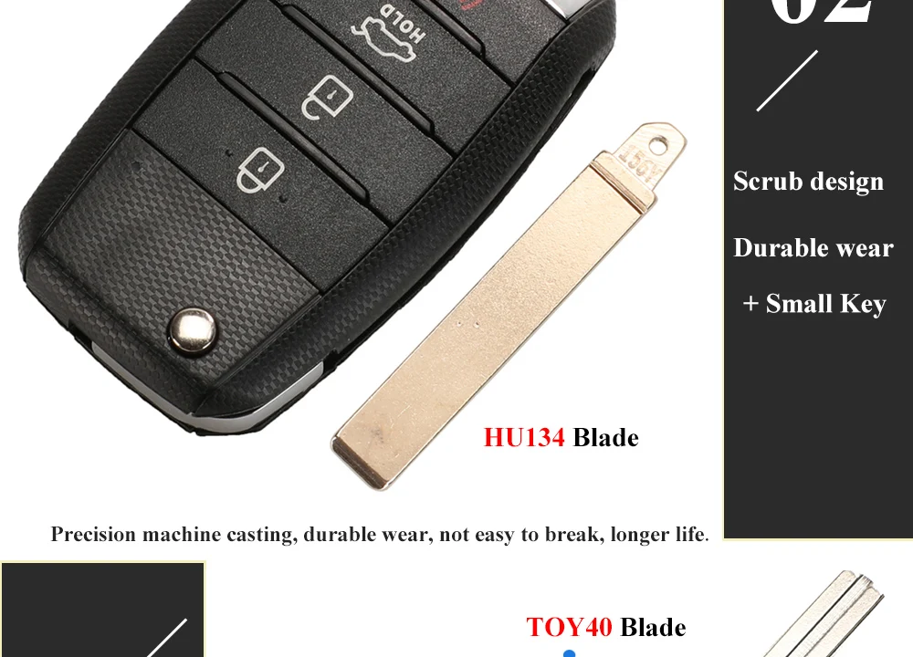 Keyforkess 3/4BT Flip Remote Car Key Shell per Kia Carens Ceed Rio Sportage Optima Sorento Cerato Soul Forte Seltos custodia Fob - Hfb88c620abfb4954ae7ccc68c069889fF