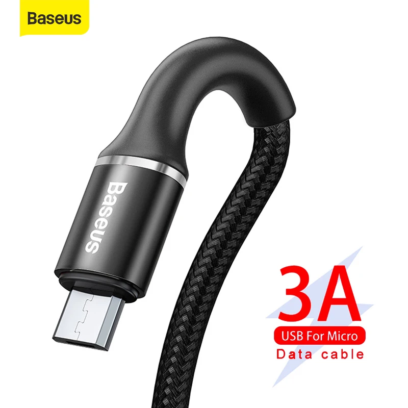 Baseus Micro USB кабель 3A Быстрая зарядка Android для передачи данных мобильного телефона