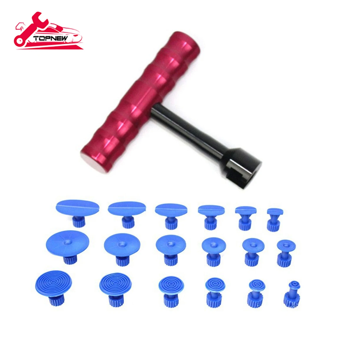

Auto Paintless Dent Repair Puller Kits with 18 PCS Different Size Tabs Suction Cup and Mini T Puller Dent Removal Tools