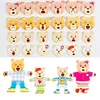 72pcs Wooden Puzzle Set Cartoon Changing Jigsaw Puzzle Wooden Toy Montessori Educational Change Clothes Toys For Children 3