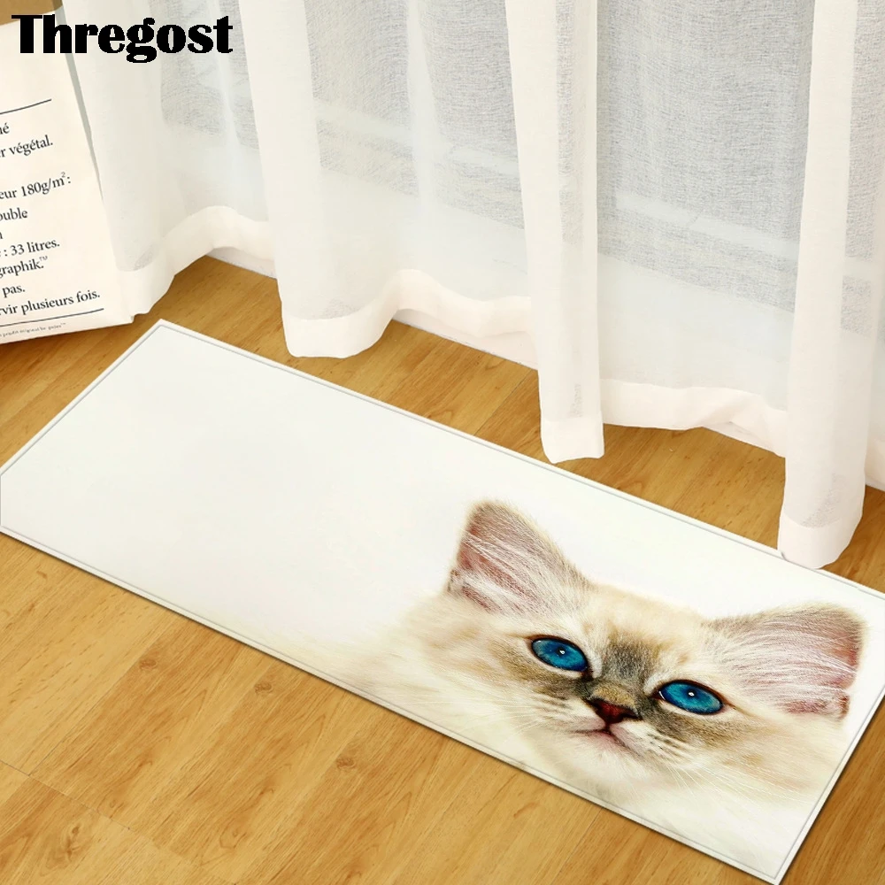 Thregost 3D мультфильм коврики с узором фланелевые Нескользящие коврики длинные гостиная кухня спальня прикроватные коврики