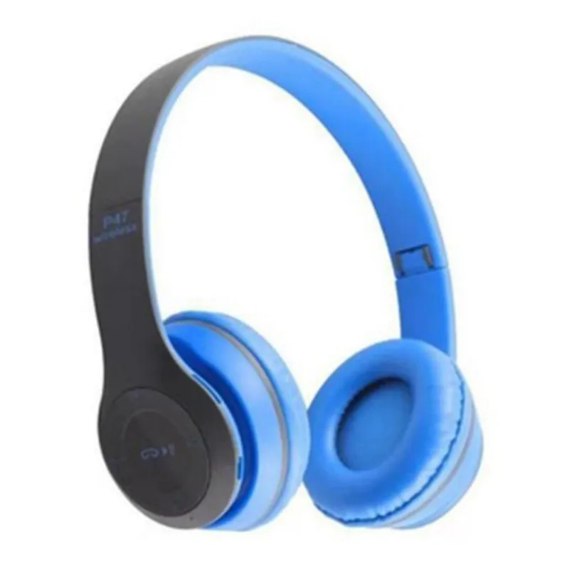 Blue Эргономичная Bluetooth гарнитура складные удобные беспроводные аудио наушники - Цвет: Blue