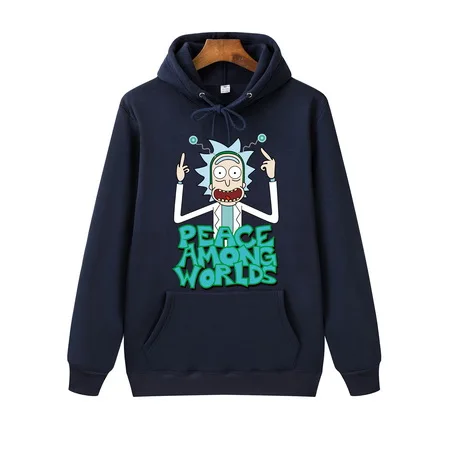 Популярные трендовые брендовые толстовки, мужские повседневные толстовки с капюшоном, толстовки высокого качества с принтом Рика Морти, мужские модные пуловеры с капюшоном