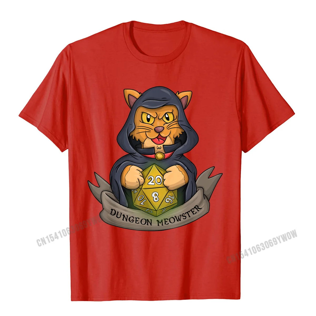 Printed On Casual Summer/Autumn 100% Cotton O-Neck Men Tops T Shirt Printing Tops T Shirt Oversized Short Sleeve T Shirts Dungeon Meowster Funny Master DM Dungeons And Cats Tabletop T-Shirt__927 red