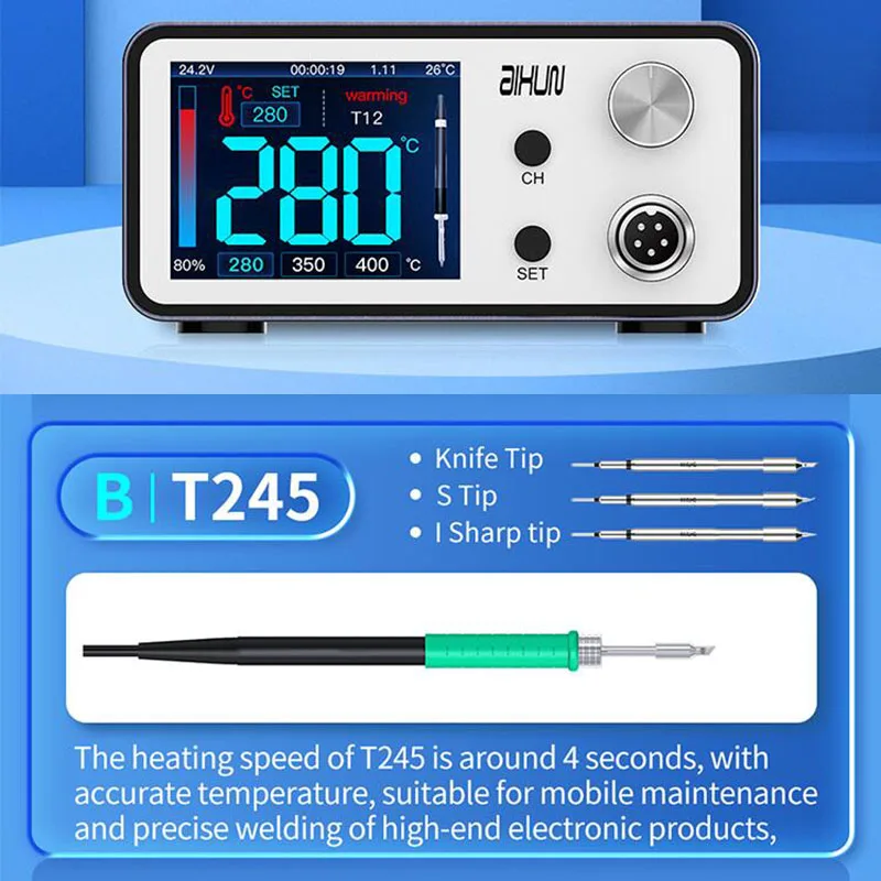 JCID AIXUN T3A Intelligent Soldering Station Support T12/T245/936  Handle Soldering Iron Tips Electric Welding Iron Station cheap stick welder Welding Equipment