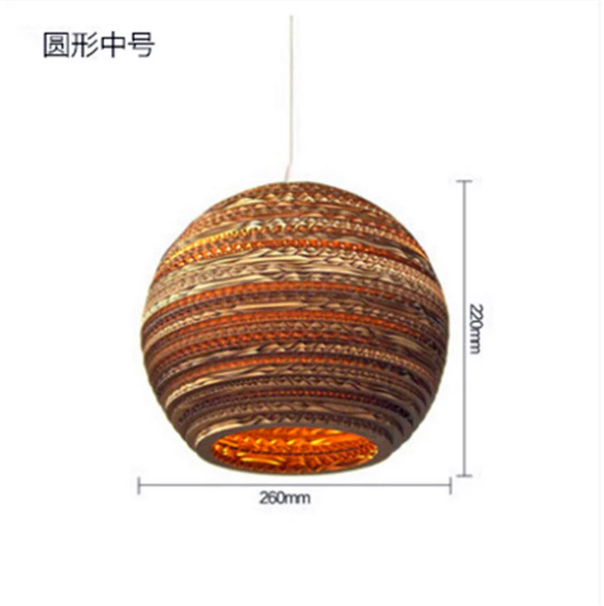 D 26CM Винтажные бумажные соты светодиодный подвесные светильники Современная Гостиная Ресторан домашние подвесные светильники для бара украшение освещение светильник - Цвет корпуса: D 26CM