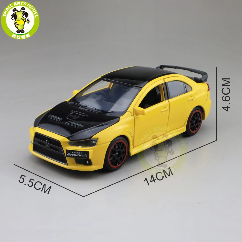 1/32 JACKIEKIM Mitsubishi Lancer EVO X 10 BBS RHD с черной крышей литая модель автомобиля игрушки для детей Подарки для мальчиков девочек - Цвет: Yellow(no box)