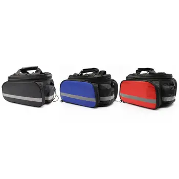 

Bike Rear Carrier Frame Bag Bicycle Panniers with Carrying Handle Reflective Trim and Large Pockets Practical Storage