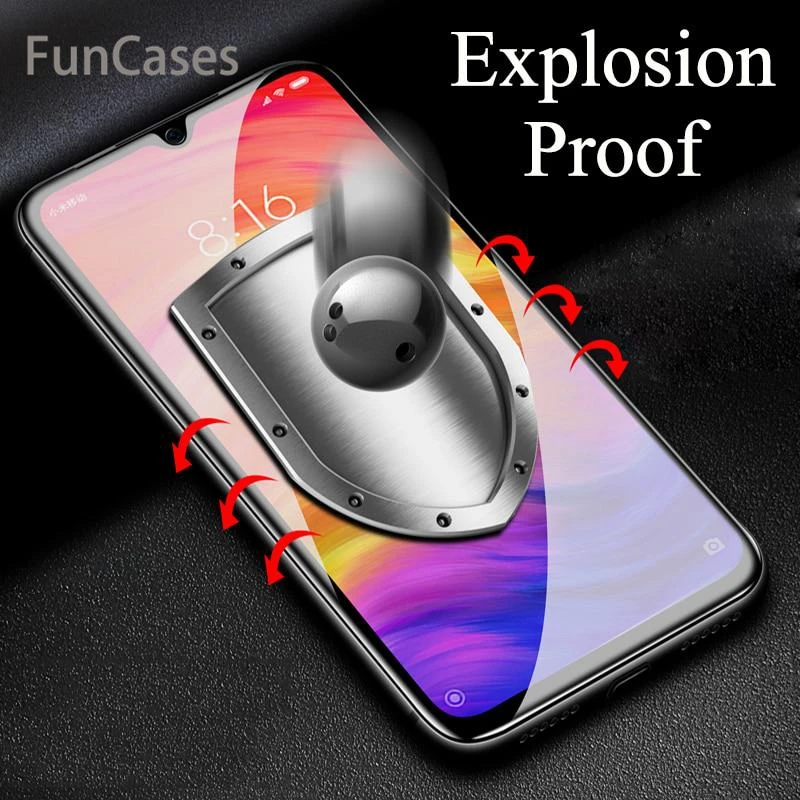 Закаленное стекло 9H для xiaomi redmi note 7 mi 7A note 7 pro, Защитная пленка для экрана, чехол+ Чистящие наборы Sklo