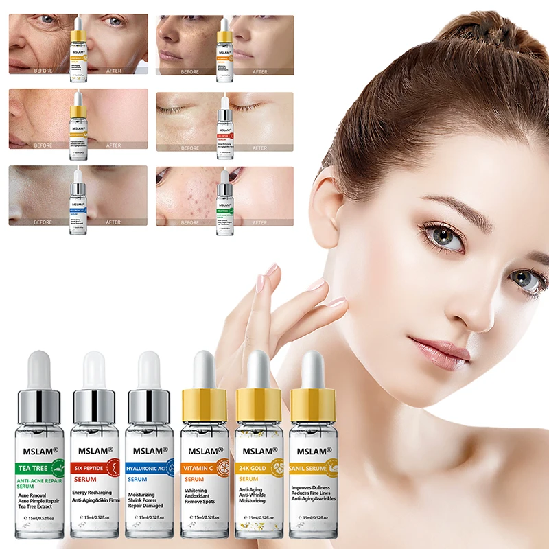 

MSLAM 24k Gold Face Serum Moisturizing Hydrating Shrinking Pores Diminish Fine Lines Face Care Anti-aging Liquid Essence TSLM2