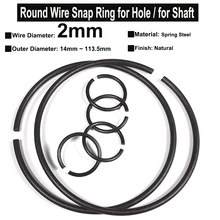 10Pcs Wire Diameter φ2mm Spring Steel Round Wire Snap Rings for Hole Retainer Circlips for Shaft OD=14mm~113.5mm