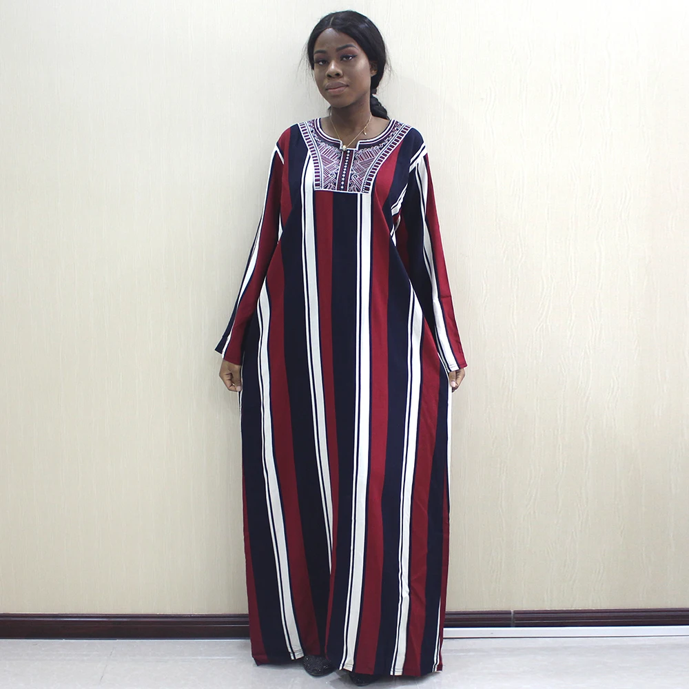 Женское платье с аппликацией в африканском стиле длинное из 100% хлопка длинным