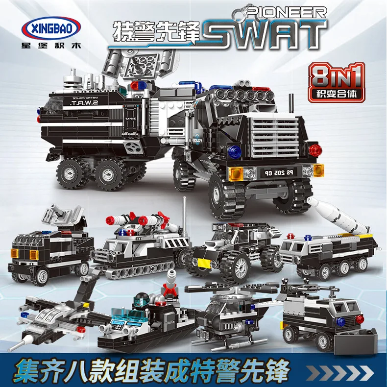 

New Style 13003 Special Police Pioneer XINGBAO Creative Eight One Hundred Variable Building Blocks Small Particles Toy
