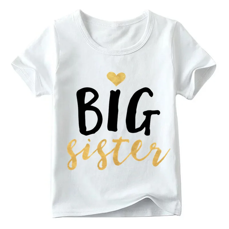 Модная футболка для девочек футболка с надписью «Big Sister and Little Sister» топы для девочек, одежда для девочек хлопковая Рождественская рубашка для детей - Цвет: C5