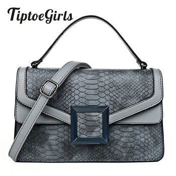 

2020 Fashion Snake Pattern Ladies Small Square Bag New High Quality Personality Chain Shoulder Bag Casual Wild Messenger Bag