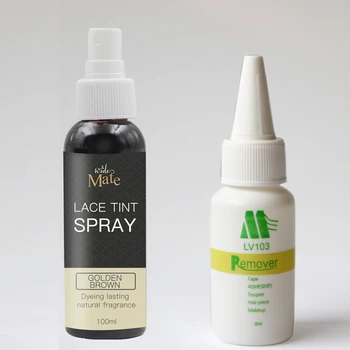 

Wholesale stock Hot Selling Lace Tint Spray Brown For Closures Wigs and Closure Frontal lace spray and LV103 remover