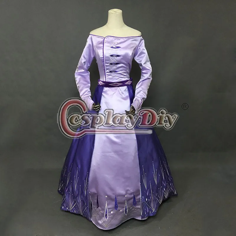 Cosplaydiy, платье принцессы Эльзы с вышивкой, Снежная королева, светильник Эльзы, фиолетовый костюм, платье на заказ L320