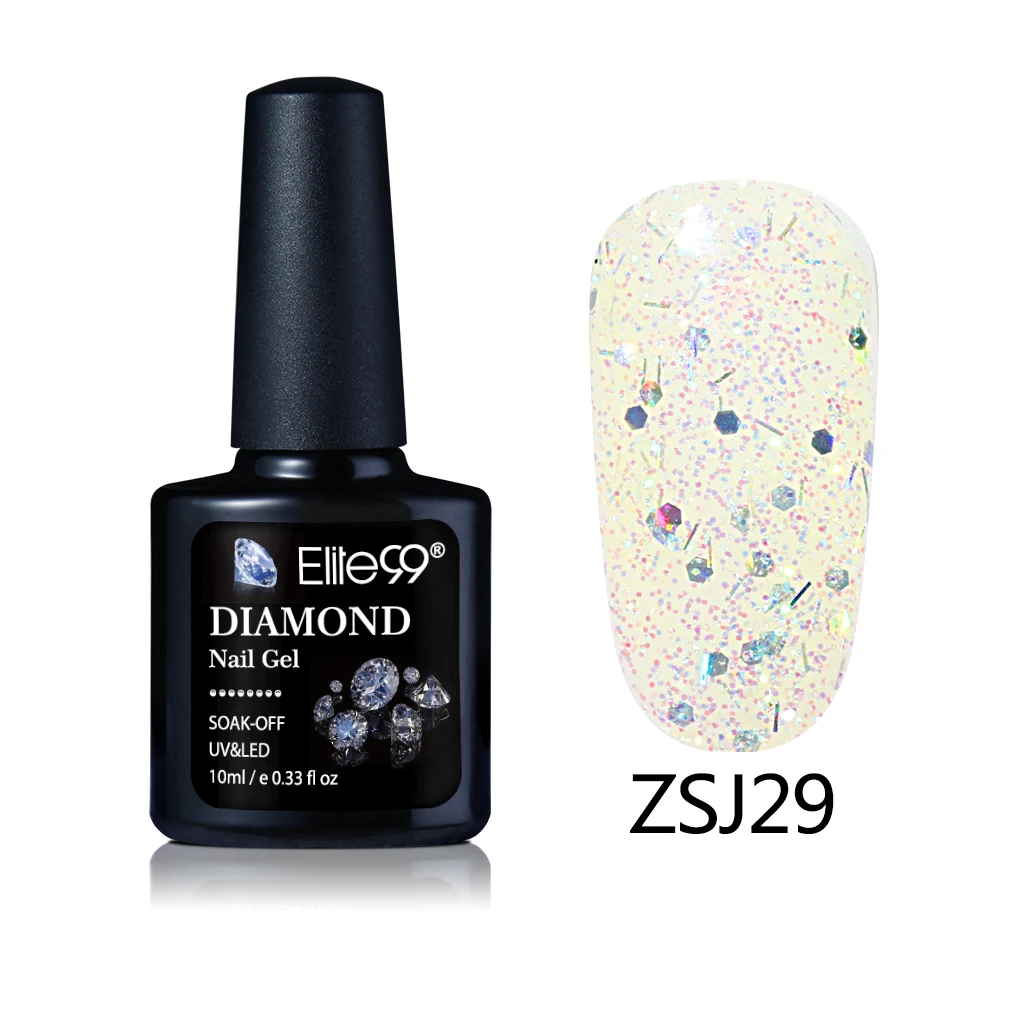 Elite99 10 мл черный бриллиант Гель-лак для Ногтей Сияющий блестящий гель для нейл-арта впитывающий праймер для ногтей Маникюр УФ-гель для ногтей - Цвет: ZSJ29
