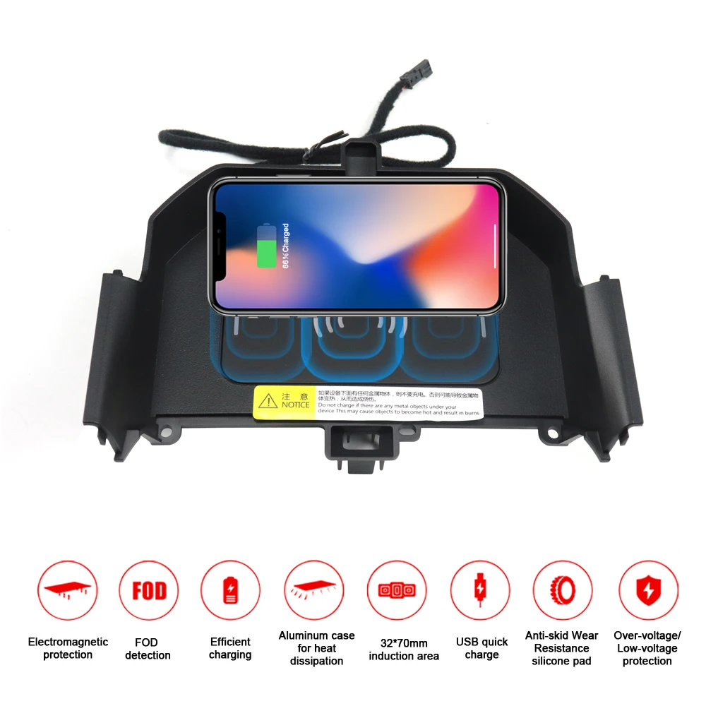 

QI Car Wireless Charger For BMW New 5 series/5 series GT 2017-2019 Intelligent Infrared Fast Charging Phone holder for iphone
