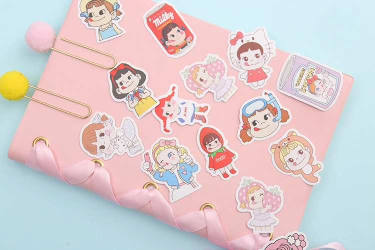 44pcs Kawaiii Stationery Sticker Beautiful girl Travel Diary Planner Decorative Mobile Stickers Scrapbooking DIY Craft Stickers