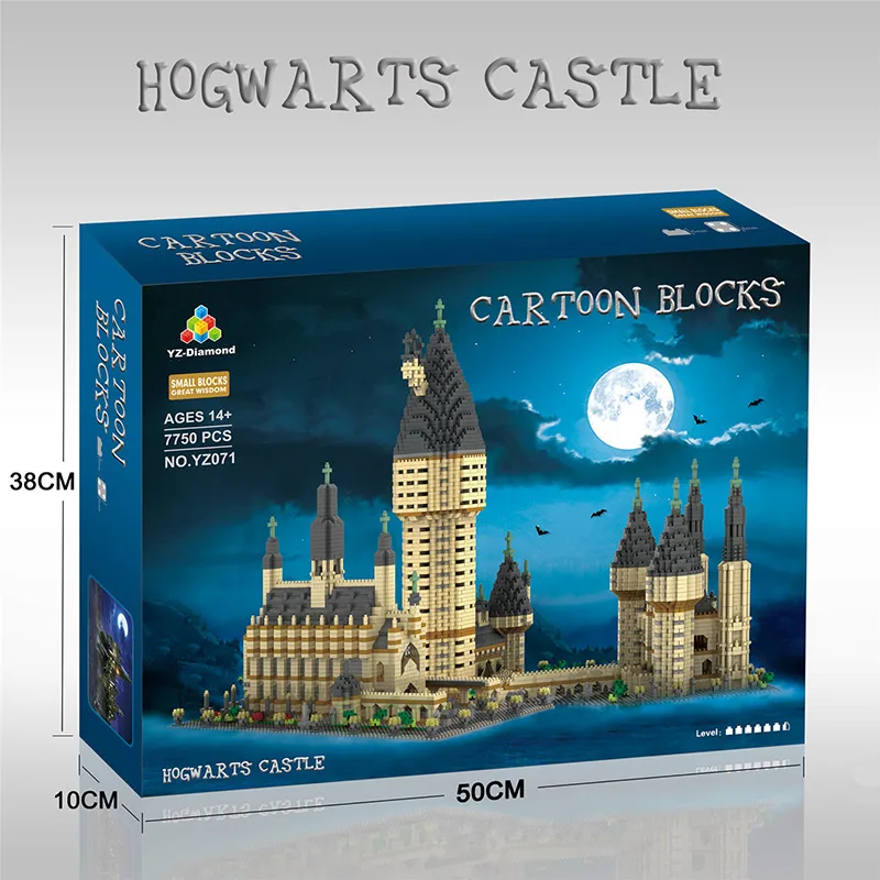 YZ 071 архитектура средневековый замок колледж DIY MOC Алмаз Мини Строительные блоки Пасхальный замок для Рождества Подарки детям игрушки