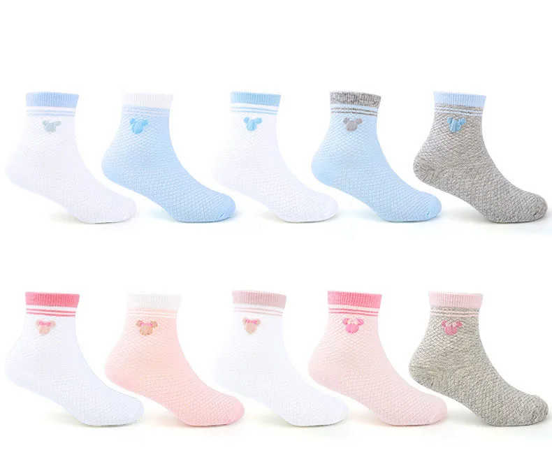 Детские мягкие хлопковые носки disney, 5 пар/лот удобные сетчатые Носки с рисунком для мальчиков осенние детские носки для девочек, подходят для От 2 до 12 лет