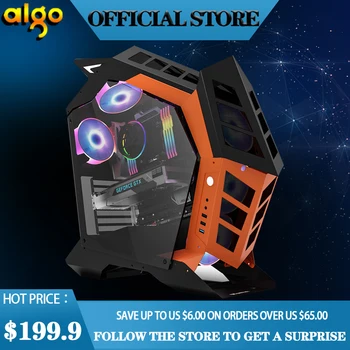 

aigo K1 ATX desktop computer case DIY special shaped personality style gaming Tempered glass gabinete pc case gamer Chassis