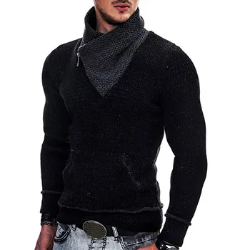 Maglione da uomo autunno inverno casual dolcevita solido maglioni da uomo maglione lavorato a maglia a maniche lunghe pullover da uomo 3XL maglioni da uomo slim 1