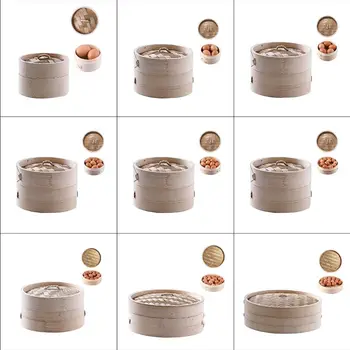 

12 Inch itchen Bamboo Steamer Basket Asian Food Steamer for Dim Sum Dumplings