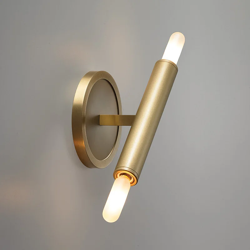 

Post modern all copper wall lamp corridor bedroom bedside simple background wall bathroom mirror front lamp Designer