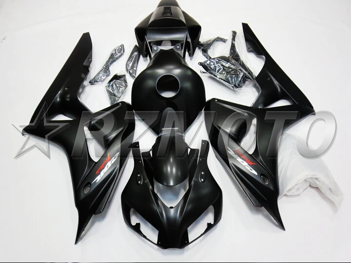 Топ литья под давлением ABS Полный комплект обтекателя Подходит для Honda CBR1000RR 06 07 2006 2007 1000RR Обтекатели набор хороший черный матовый