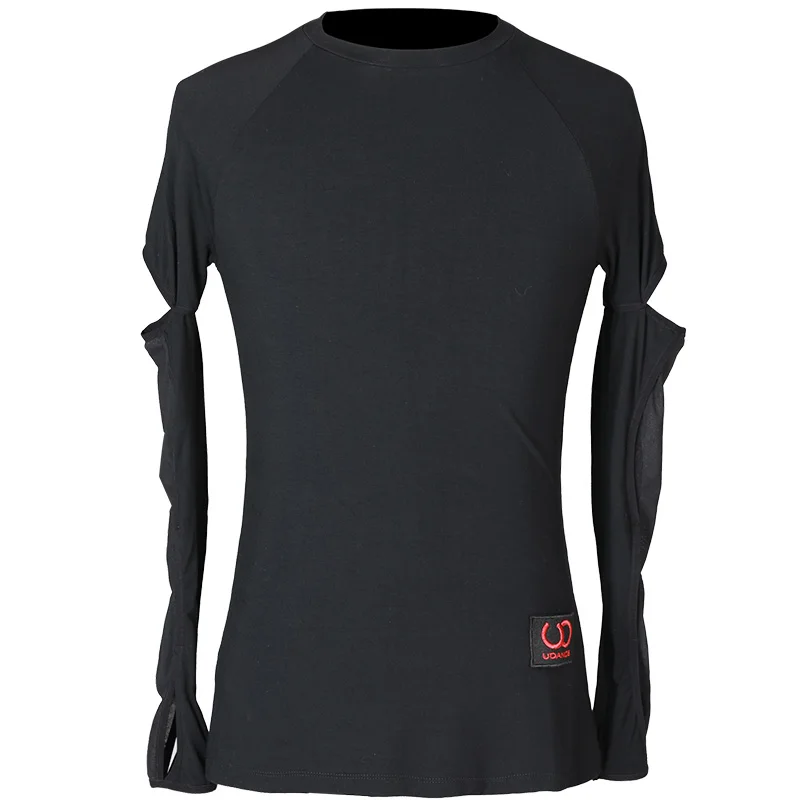 Black Tops Мужские топы для латинских танцев, черный цвет, молочный шелк, топы с длинными рукавами, мужская Одежда для танцев, конкурентоспособные мужские бальные рубашки BI219 - Цвет: Black Tops