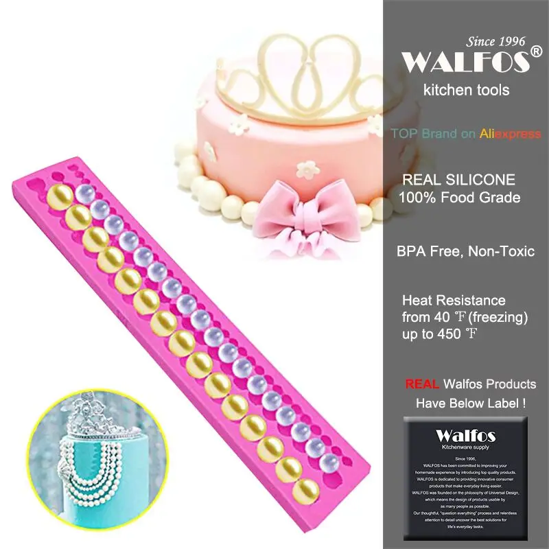 WALFOS DIY милые жемчужные струнные бусины силиконовые формы для украшения торта помадка форма для выпечки