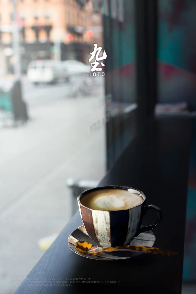 Японский винтажный кофейный комплект из чашки и блюдца креативная грубая керамика чайная чашка из фарфора простая чашка художественная Ретро кофейная чашка Цзиндэчжэнь D6D