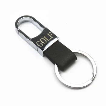 

Car Styling 3D Metal+Leather Emblem Car Key Ring Keychain Key Holder For Volkswagen VW Scirocco CC GOLF 7 Golf 6 MK6