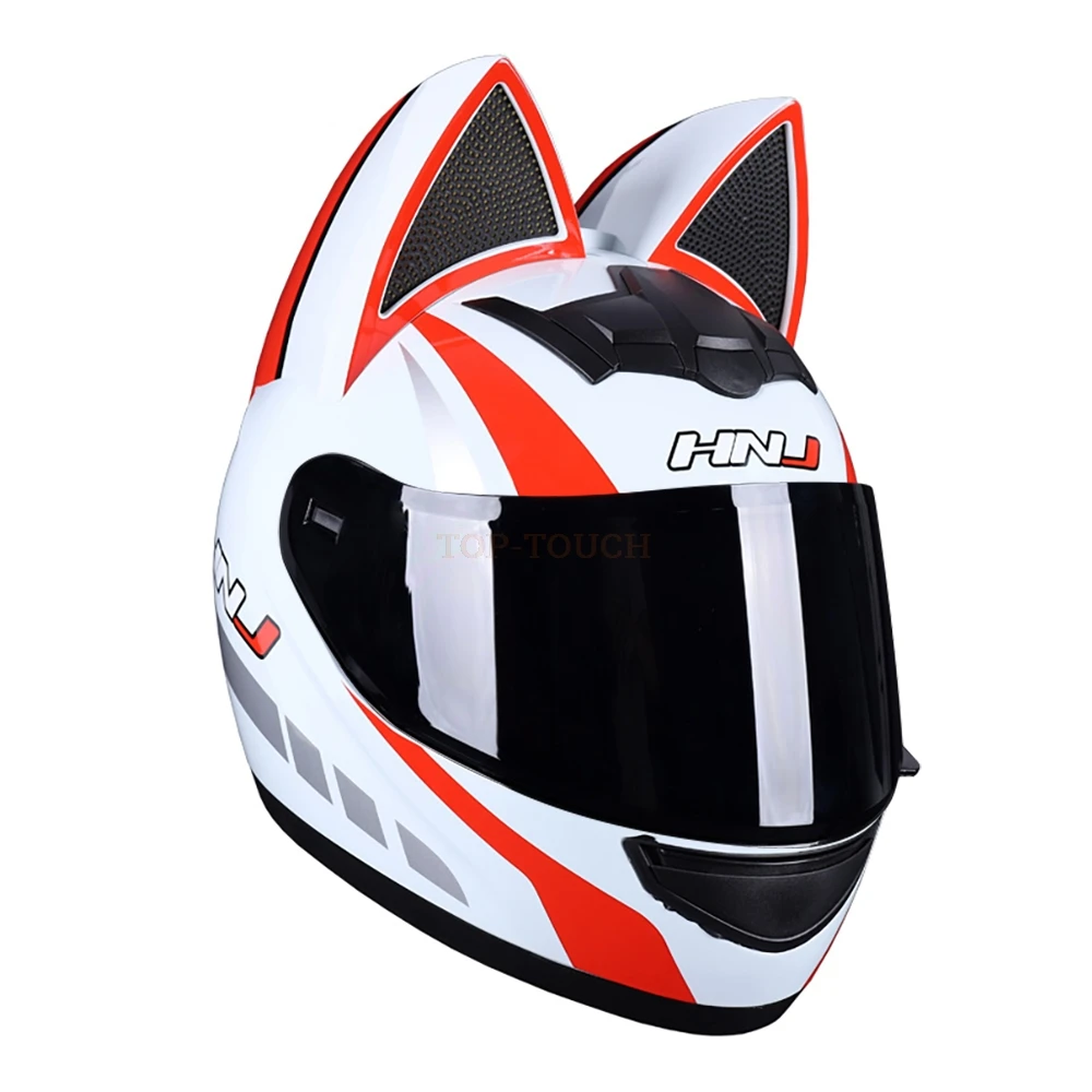 猫耳ヘルメット　フルフェイス Amazon.co.jp: フルフェイスオートバイヘルメット猫耳付き大人用