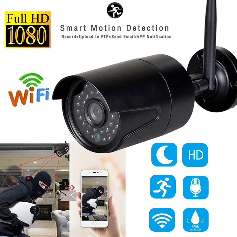 Ip-камера Wifi 1080P 720P ONVIF Беспроводная Проводная P2P CCTV пулевидная камера наруэного наблюдения с tf-картой камеры безопасности s