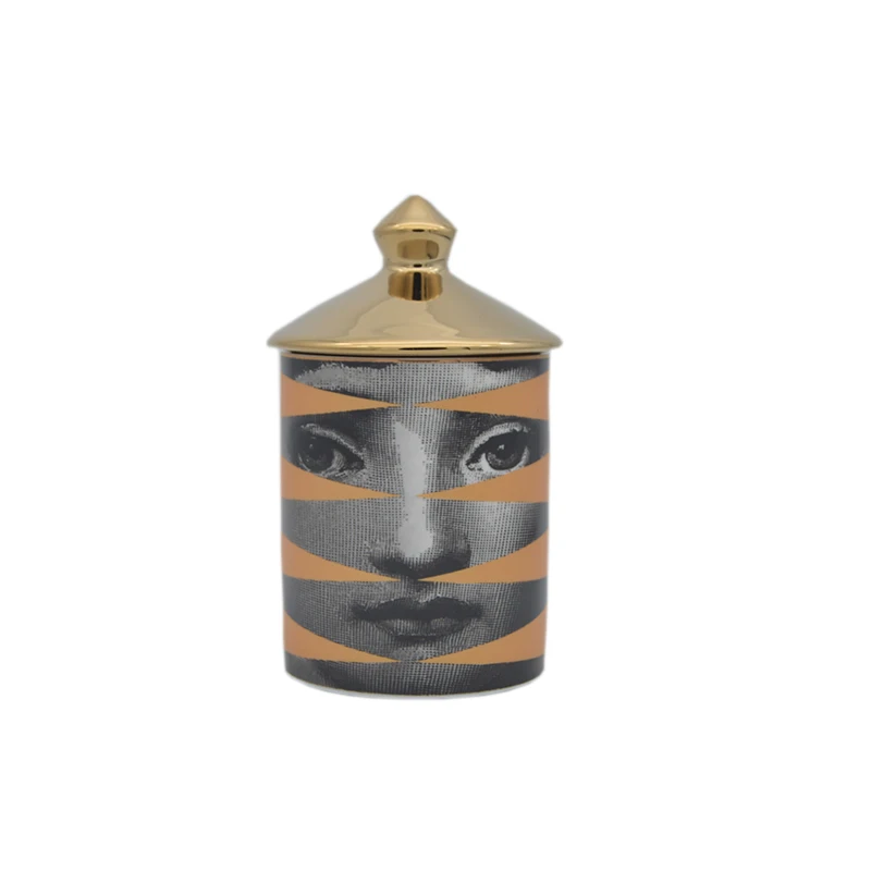 4 Подсвечники Fornasetti Lina, керамический контейнер для хранения лица, украшение для дома, ювелирный контейнер для хранения, подсвечник - Цвет: 4