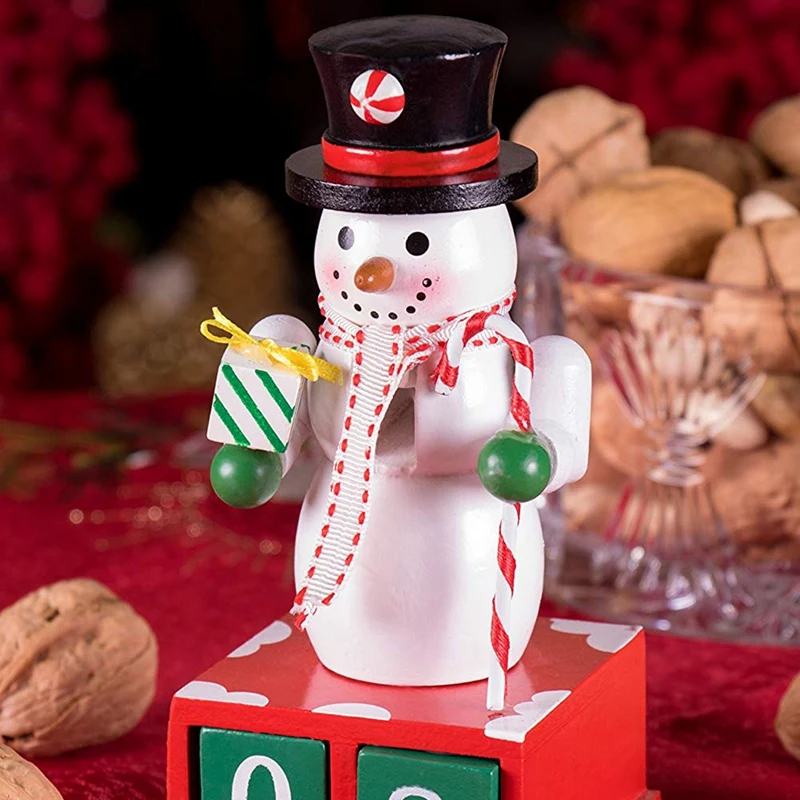24 Plus Day Snowman Advent Calendar Countdown to Christmas Painted Numbers Black Top Hat Unique Holiday Decoration