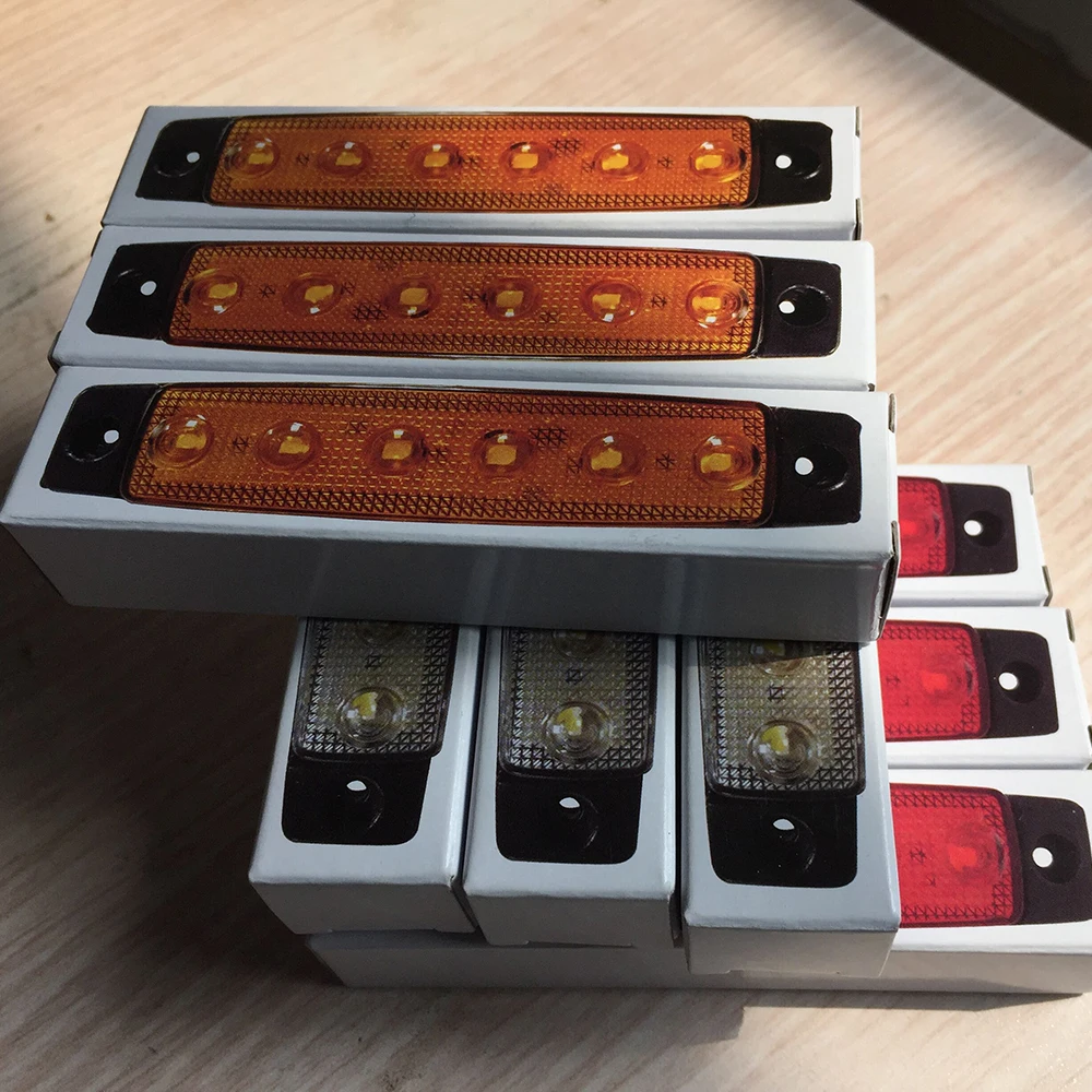 FORTEK 6 SMD светодиодный Авто Грузовик грузовой прицеп боковые габаритные указатели поворота сигнальные огни хвост, предупреждение Лампа для фары заднего света 12 V-24 V