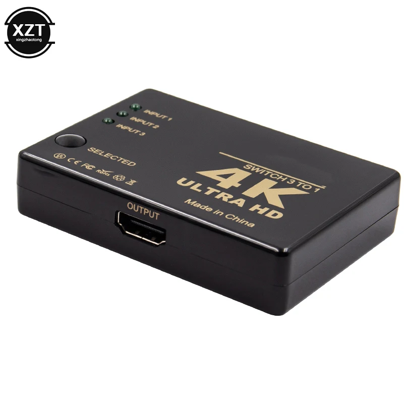 3 Port 4K*2K 1080P Switcher HDMI-compatible Selector 3x1 Splitter Box Ultra HD for PC DVD HDTV Xbox PS3 PS4 Multimedia Hdmi Splitter Converter